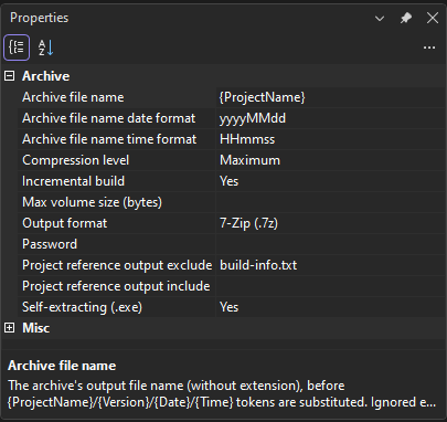 The Project Properties